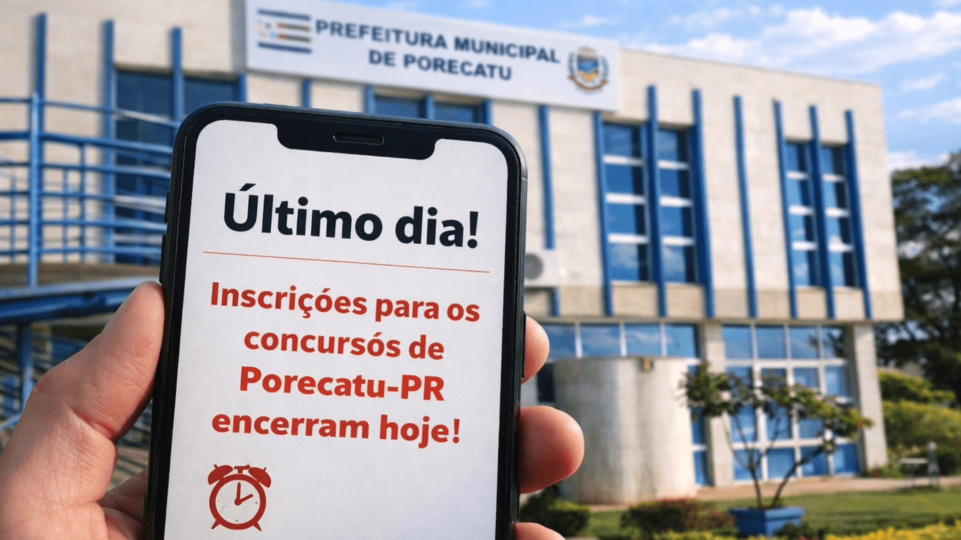 Último dia! Inscrições para os concursos de Porecatu-PR encerram hoje para 101 vagas